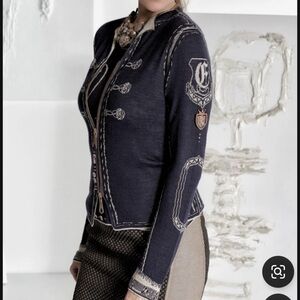 Elisa Cavaletti Daniela Dallavalle Reversible Front Zip Cardigan Printed Large L